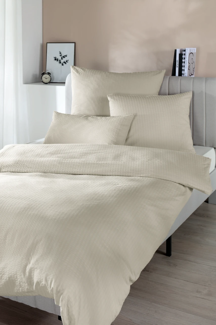 Renforce Seersucker Bettwäsche  Hotelverschluss 30 cm