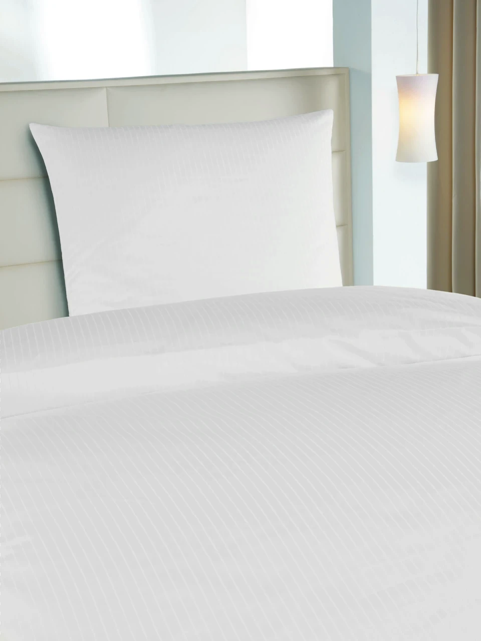 Bettwäsche Damast Streifsatin Hotelverschluss 30 cm